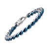 Steeltime Men's two tone stainless steel and blue ip cuban link chain bracelet - 2 of 4