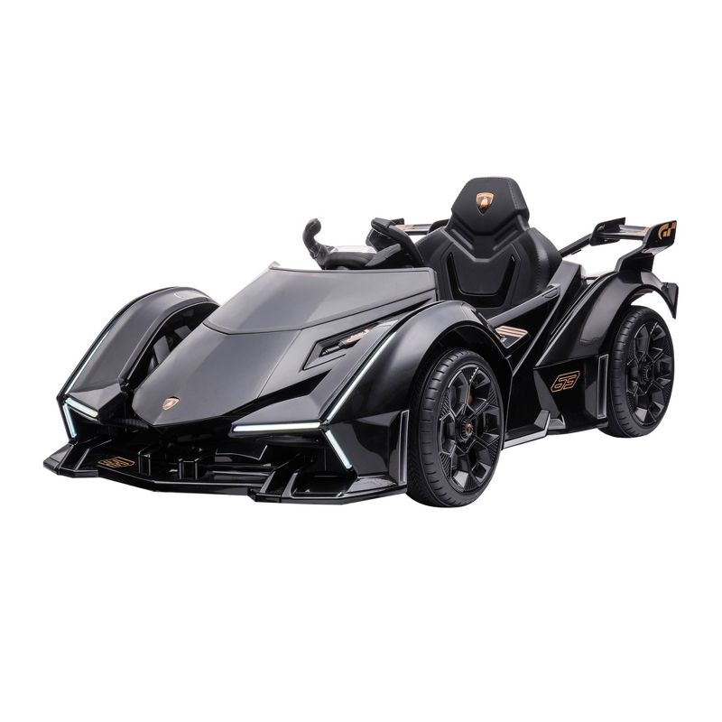 Aosom Kids Ride On Sports Car, 12V Battery Powered Electric Toy, w/ Parent Remote Control, Bluetooth, Horn, Music & LED Headlights Taillights, for 3-6 Years Old, Black, 5 of 9