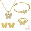 Rose Gold Alloy Butterfly - Shaped Crystal Modern Women's Jewelry Set - 2 of 4