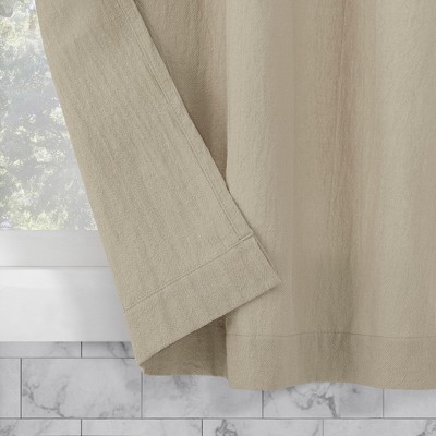 Oatmeal Cotton Sheer Twist Tab Cafe Curtain Pair