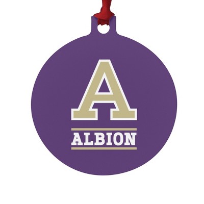 Albion College Primary Logo Aluminum Holiday Christmas Tree Ornament