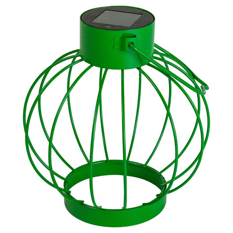 Northlight 6.5" Green Outdoor Hanging LED Solar Lantern with Handle, 3 of 6