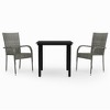 vidaXL 3 Piece Patio Dining Set Gray and Black - 2 of 4