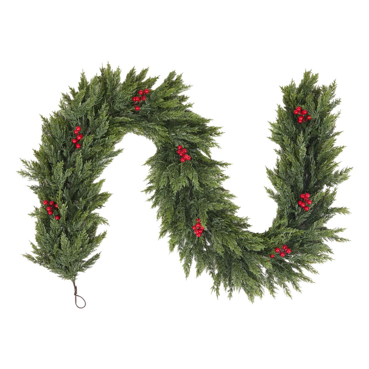 Garvee 6 FT Christmas Garland with Red Berries, Artificial PVC Berry Vine for Mantel, Fireplace, Stair Railing, Indoor Holiday Decor