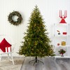 Nearly Natural 6.5-ft Colorado Mountain Fir Natural Look Artificial Christmas Tree with 400 Clear LED Lights and 2056 Bendable Branches - 4 of 4