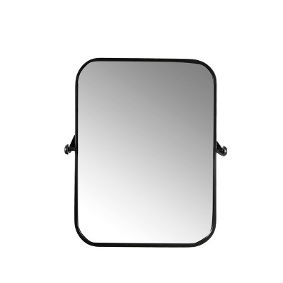 Metal Framed Pivoting Wall Mirror Black - Storied Home