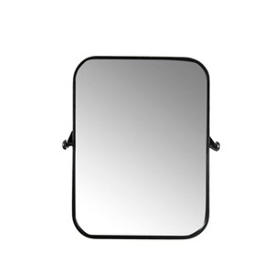 Metal Framed Pivoting Wall Mirror Black - Storied Home - 1 of 4