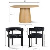 7-Piece Round Dining Table Set with 6 Upholstered Chenille Chairs, 52” Modern Pedestal Table with Metal Leg Dining Chairs for Kitchen-Maison Boucle - 3 of 4