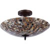 Homestock Shelley Mosaic 2 Light Semi-Flush Ceiling Fixture 16" Shade - 3 of 4
