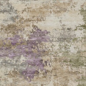 HomeRoots 5' X 8' Beige Green And Purple Abstract Washable Indoor Outdoor Area Rug - 1 of 4