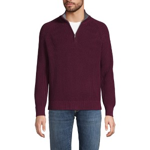 Lands' End Men's Drifter Quarter Zip Sweater - 1 of 3