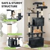 Modern Multicoloured Soft Plush Cat Tree Pet Tower with Comzy Top Perch, Fluffy Condo, Long Sisal Rope and Bottom Condo - 2 of 4
