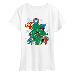 Women's - Marvel - Xmas Sketch Short Sleeve Graphic T-Shirt - 1 of 4