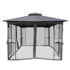 10 x 10 FT Outdoor Patio Gazebo, Canopy Tent With Ventilated Double Roof and Netting, Gazebo Canopy Shelter for Patio Backyard Lawn Garden - 4 of 4
