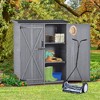 NicBex 5.3 X 4.6 Ft Wood Outdoor Storage Shed with Waterproof Asphalt Roof,Double Lockable Doors,3-tier Shelves for Garden/Patio/Backyard,Gray - 2 of 4