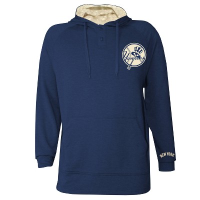 MLB New York Yankees Men's Hooded Raglan Henley Jersey