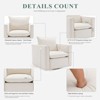 34 Wide Swivel Accent Chair, Upholstered Armchair with Plump Back Pillow for Living Room, Bedroom, Reading Corner, or Lounge Area - Beige - 4 of 4
