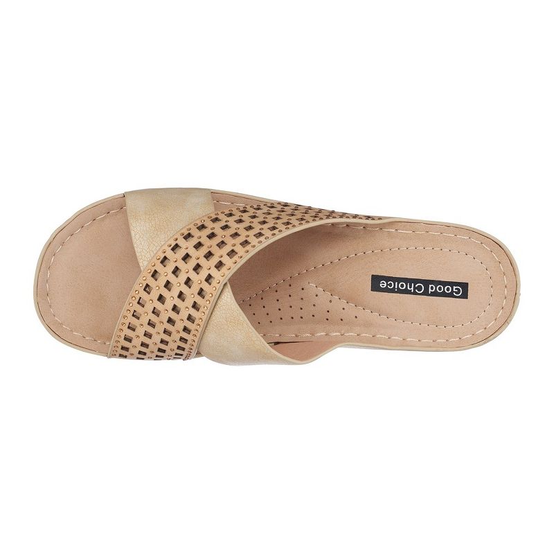 GC Shoes Isabella Embellished Comfort Slide Wedge Sandals, 4 of 6