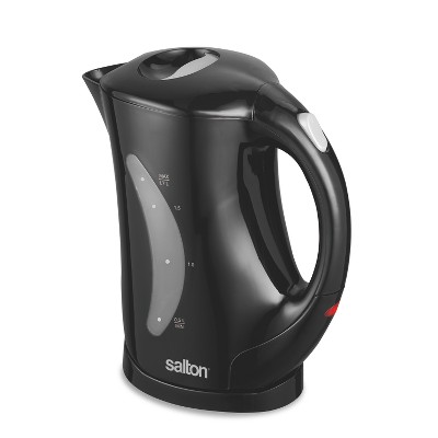 Salton Cordless Electric Kettle, 1.7 Liter Capacity, Automatic Shut-Off and Boil-Dry Protection, Water Level Window, 1500 Watts, Black (JK1199)