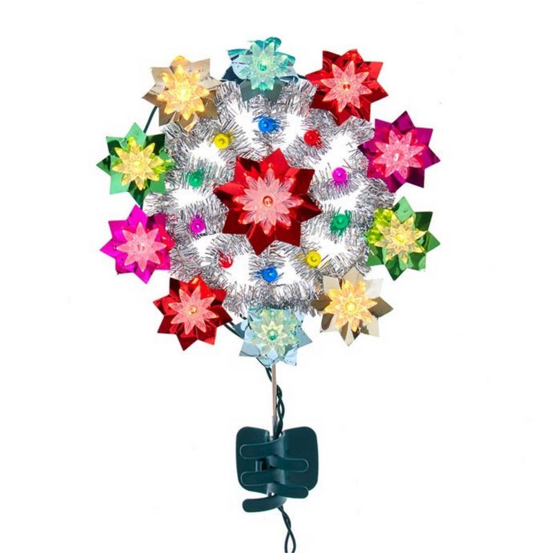 Kurt S. Adler 14.5 Inch Multi Retro Reflecter Lighted Colored Tree Topper Tree Toppers, 1 of 4