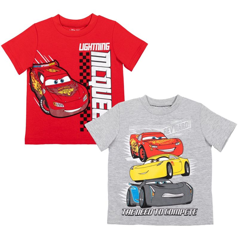 Disney Mickey Mouse Pixar Toy Story Winnie the Pooh Pixar Cars Moana Pluto Goofy Baby 2 Pack T-Shirts Toddler to Little Kid, 1 of 8