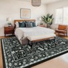 Botanical Area Rugs for Living Room Floral Leaves Pattern Rug Washable Farmhouse Soft Non-Slip Accent Carpet - 2 of 4