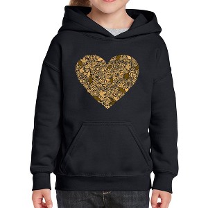 LA Pop Art Fall Vibes  - Girl's Word Art Hooded Sweatshirt - 1 of 4