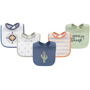 Hudson Baby Infant Boy Cotton Bibs 5pk, Cactus, One Size - 1 of 1