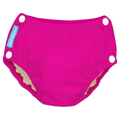 Charlie Banana Reusable Easy Snaps Swim Diaper, Hot Pink - L