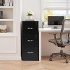 FurnitureR 3 Drawer File Cabinet with Lock, Vertical Office Filing Cabinet for Letter/Legal Size, Storage Organizer, Black - 2 of 4
