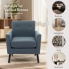 Modern Accent Chairs for Living Room, Linen Upholstered Living Room Chairs, Mid Century Comfy Armchair with Wood Legs for Bedroom, Office - 4 of 4