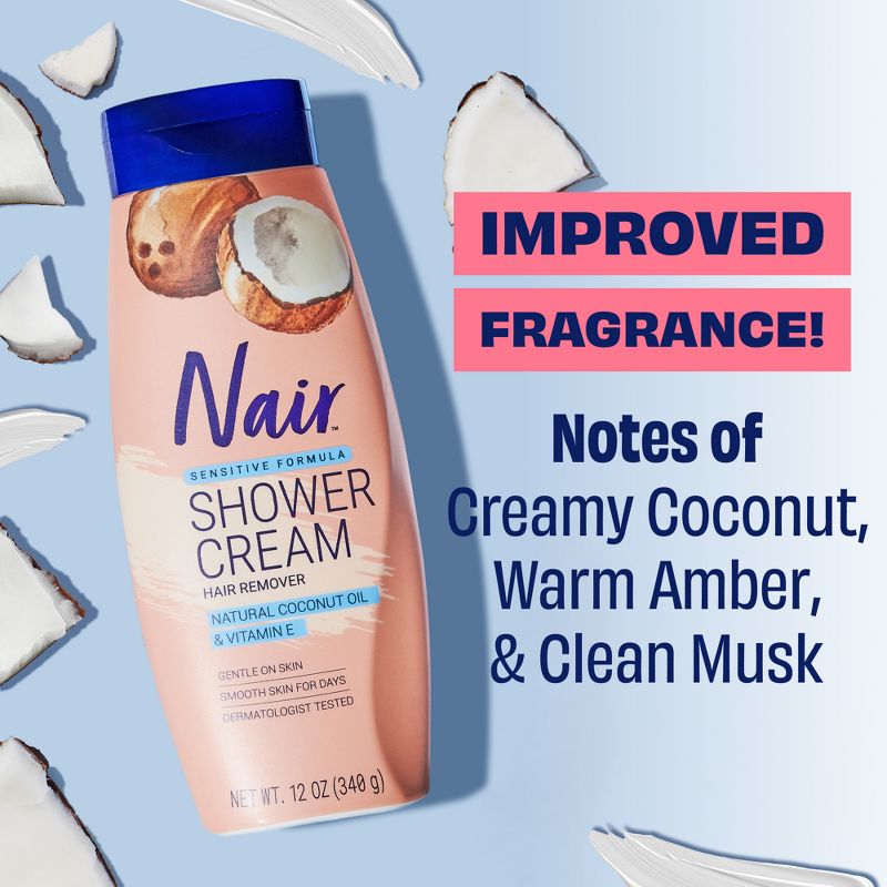 Nair Hair Removal Cream - Coconut Oil - 12oz, 2 of 10