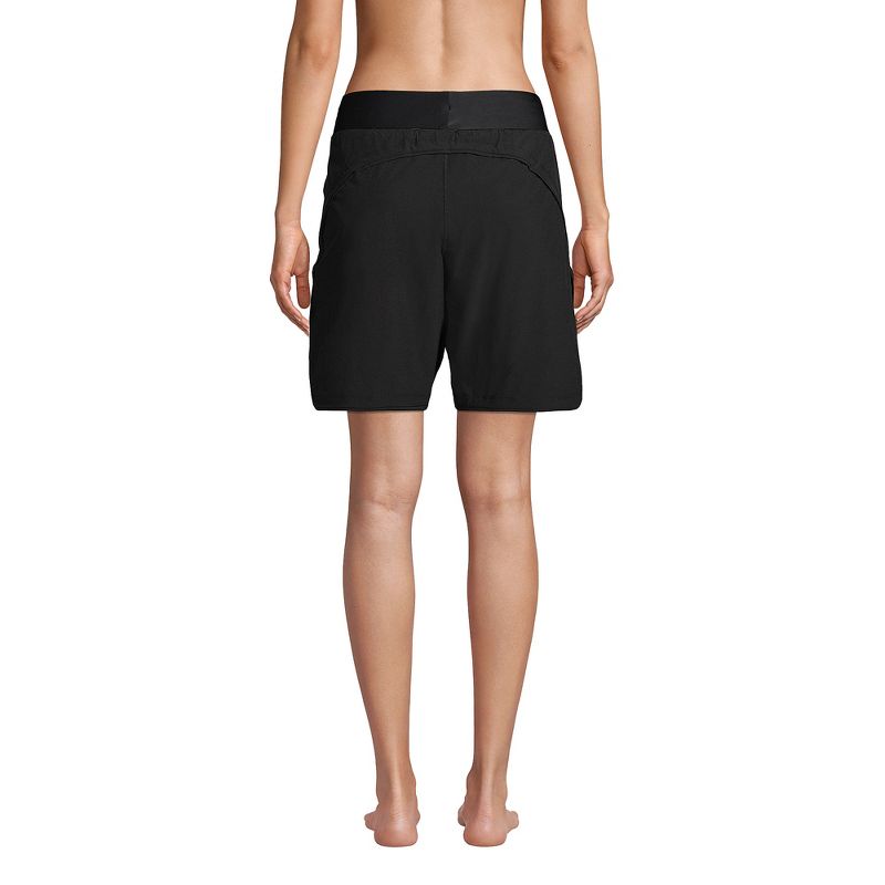 Lands' End Women's 9" Quick Dry Modest Board Shorts Swim Cover-up Shorts, 2 of 6