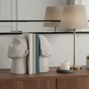 Sculptural Resin Textured Head Book Ends - Contemporary Artistic Bookends for Office Spaces, Desk Decor, or Home Library Accents - Set of 2, 9", White - 3 of 4