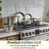 BRINJOY 7 - Piece Premium Stainless Steel Cookware Set - Oven & Dishwasher Safe, Even - Heat Cooking Pots & Pans with Glass Lids - 3 of 4