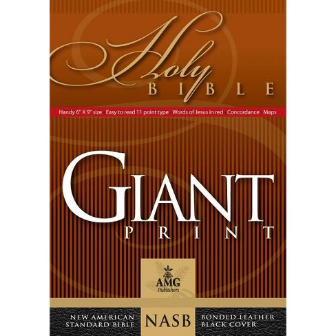 Giant Print Handy-Size Bible-NASB - (Amg Giant Print Handy-Size Bibles) Large Print by  Warren Patrick Baker (Leather Bound) - image 1 of 1