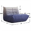 SYFERLORY Soft Beanbag Chair - Memory Foam Floor Sofa for Living Room, Bedroom or Office - Single Seat Lounger with Removable Cover，Blue and White - 2 of 4