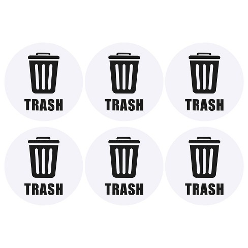 Unique Bargains Trash Stickers Decals Bin Labels 5 Inch Large