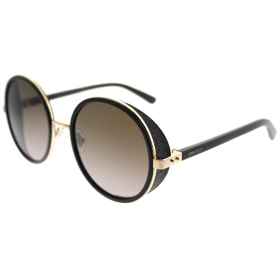 Jimmy Choo  J7Q J6 Womens Round Sunglasses Rose Gold Shiny Black 54mm