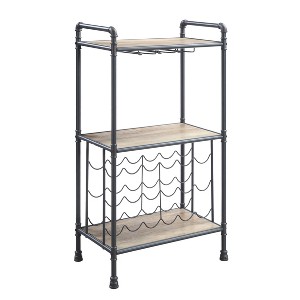 26" Brantley Wine Rack Antique Oak and Sandy Gray Finish - Acme Furniture - 1 of 4
