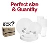 Smarty Had A Party White w/ Silver Antique Floral Plastic Wedding Set - 120 Sets - 3 of 4