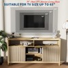 Fluted TV Stand for 65" TV, Mid Century Modern Media Console with Storage - Adjustable Shelves, Farmhouse TV Cabinet, Slim Wood Entertainment Center - 3 of 4