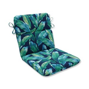 Hanalei Lagoon Rounded Corners Outdoor Chair Cushion Blue - Pillow Perfect - 1 of 2