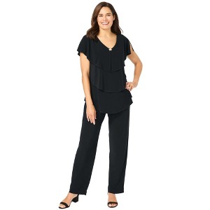 Woman Within Plus Size Tiered Pant Set - 1 of 4