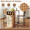 Tangkula 3 PCS Bar Table and Chairs Set w/ 2 Bar Stools & Storage Shelves Backrests - 3 of 4