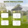 79 Inch Outdoor Dog Kennel for Large Dog,Heavy Duty Galvanized Steel Chain Link Enclosure with Waterproof UV-Resistant Cover,Door Chain Link Playpen - 4 of 4