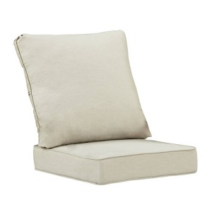 Oakland Living 2pc Deep Seating Outdoor Cushion Set with Ties Light Gray: All-Weather, Removable Zippered Cover, High-Density Foam Fill - 1 of 4