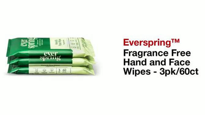 Hand and Face Wipes - Unscented - 3pk/60ct - Everspring&#8482;, 2 of 8, play video