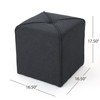 FONTOI Upholstered Ottoman, Square Foot Stool, Dressing Makeup Chair, End Table for Living Room Bedroom, Charcoal grey, 16.5"*17"*16.5" - 3 of 4