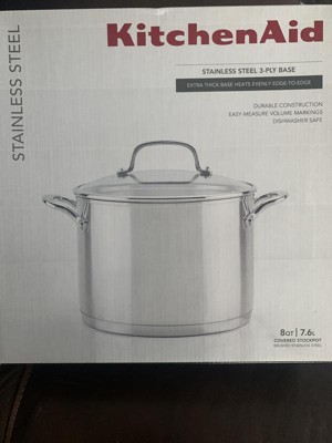 KitchenAid 8-Qt. Triple-Ply Stainless Steel Stock Pot with Lid +